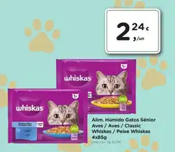 Aqui é fresco Alim. Húmido Gatos Sénior Aves/Aves / Classic Whiskas / Peixe Whiskas promoção