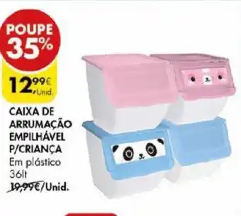 Pingo Doce Caixa Arrumação de Arrumação Empilhável P/Criança 36lt promoção