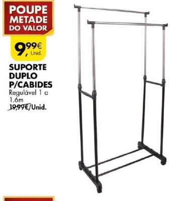 Suporte Duplo P/Cabides 1.6m