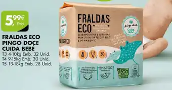 Pingo Doce Fraldas Eco Pingo Doce Cuida Bebé T3 4-10kg 32 Unid promoção