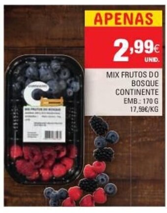 Continente Mix Frutos do Bosque Continente 170g promoção