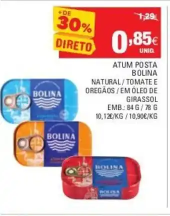Continente Atum Posta Bolina Natural/Tomate e Girassol 84g/78g promoção