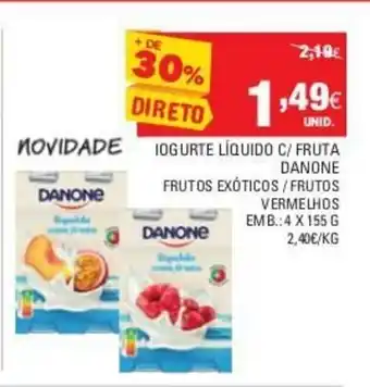 Continente Iogurte Líquido C/Fruta Danone 4x155g promoção