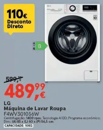 Worten LG Máquina Lavar Roupa F4WV3010S6W promoção