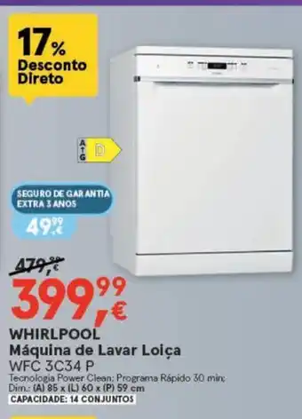 Worten WHIRLPOOL Máquina Lavar Loiça WFC 3C34 P promoção