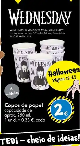 TEDi Copos de papel promoção