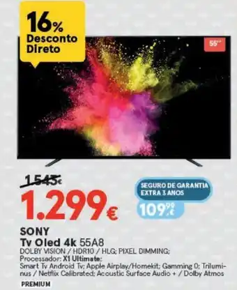 Worten SONY TV OLED 4K 55A8 promoção