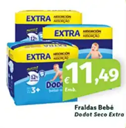 Roque Supermercados Fraldas Bebé Dodot Seco Extra promoção