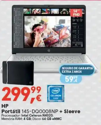 Worten HP Portátil 14S-DQ0008NP + Sleeve promoção