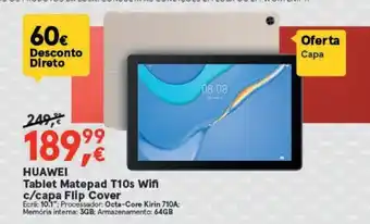 Worten HUAWEI Tablet Matepad T10s Wifi c/capa Flip Cover promoção