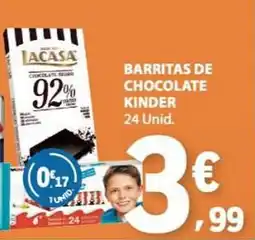 E.Leclerc Barritas de chocolate kinder promoção