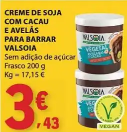 E.Leclerc Creme de soja com cacau e avelās para barrar valsoia promoção