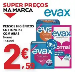 E.Leclerc Pensos higiénicos cottonlike com abas evax promoção