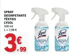 E.Leclerc Spray desinfetante têxteis lysol promoção
