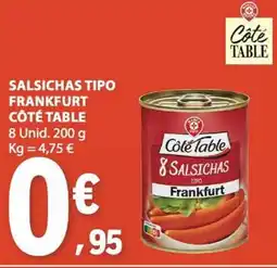 E.Leclerc Salsichas tipo frankfurt côté table promoção