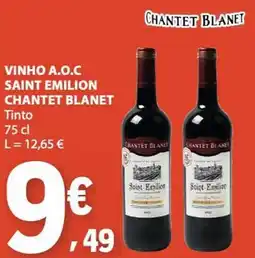 E.Leclerc Vinho a.o.c saint emilion chantet blanet promoção