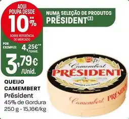 Intermarché Queijo camembert Président promoção