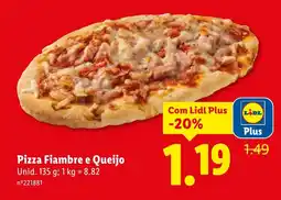 Lidl Pizza Fiambre e Queijo promoção