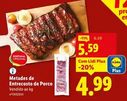 Lidl Metades de Entrecosto de Porco promoção