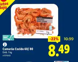 Lidl Camarão Cozido 60/80 promoção