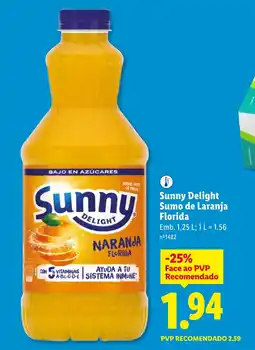 Lidl Sunny Delight Sumo de Laranja Florida promoção
