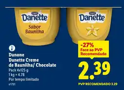 Lidl Danone Danette Creme de Baunilha/ Chocolate promoção