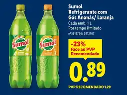 Lidl Sumol Refrigerante com Gás Ananás/Laranja promoção