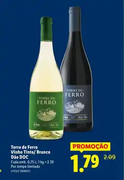 Lidl Torre de Ferro Vinho Tinto/ Branco Dão DOC promoção