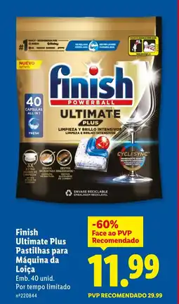 Lidl Finish Ultimate Plus Pastilhas para Máquina da Loiça promoção