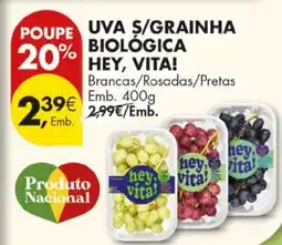 Pingo Doce Uva s/grainha biológica hey, vita! promoção