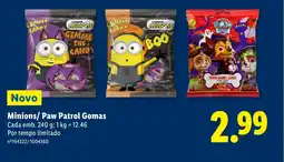 Lidl Minions/Paw Patrol Gomas promoção