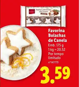 Lidl Favorina Bolachas de Canela promoção