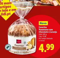 Lidl Favorina Panettone com Chocolate e Laranja promoção