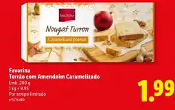 Lidl Favorina Torrão com Amendoim Caramelizado promoção