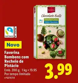 Lidl Favorina Bombons com Recheio de Pistácio promoção