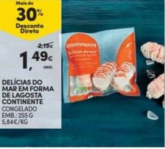 Continente Delícias do Mar em Forma de Lagosta Continente 255g promoção