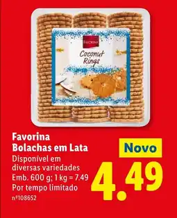 Lidl Favorina Bolachas em Lata promoção