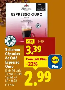 Lidl Bellarom Cápsulas de Café Espresso Ouro promoção