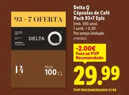 Lidl Delta Q Cápsulas de Café Pack 93+7 Epic promoção