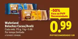 Lidl Waferland Bolachas Cacau/Avelã promoção