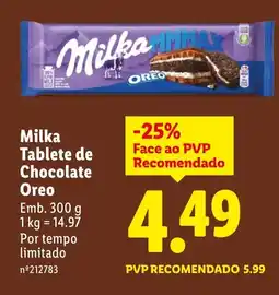 Lidl Milka Tablete de Chocolate Oreo promoção