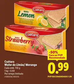 Lidl Cuétara Wafer de Limão/ Morango promoção