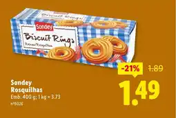 Lidl Sondey Rosquilhas promoção