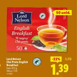 Lidl Lord Nelson Chá Preto English Breakfast promoção