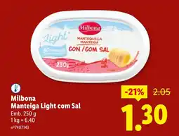 Lidl Milbona Manteiga Light com Sal promoção