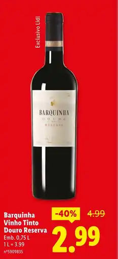 Lidl Barquinha Vinho Tinto Douro Reserva promoção