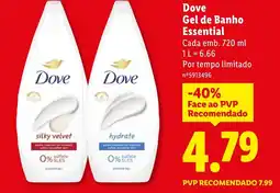 Lidl Dove Gel de Banho Essential promoção