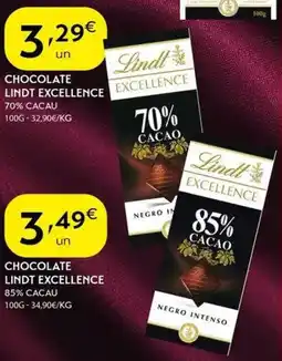 Spar Chocolate lindt excellence 70% cacau promoção