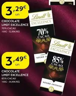 Spar Chocolate lindt excellence 85% cacau promoção