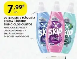 Spar Detergente máquina roupa líquido skip ciclos curtos promoção